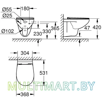 Унитаз Grohe QuickFix Bau Ceramic 39899000 картинка 7
